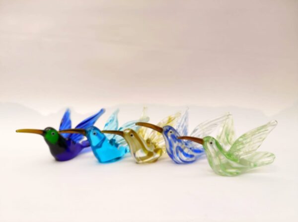 Colibrís de vidrio soplado