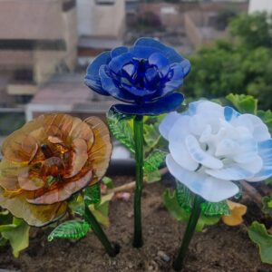 Rosas de vidrio soplado