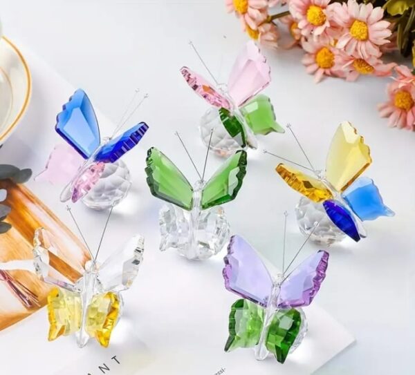 Mariposas de 2 colores de cristal