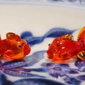 Peces de vidrio hecho a mano