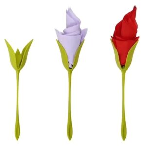 servilleteros de flor x 6