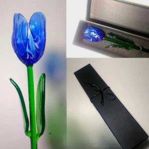 Tulipán Azul en vidrio soplado