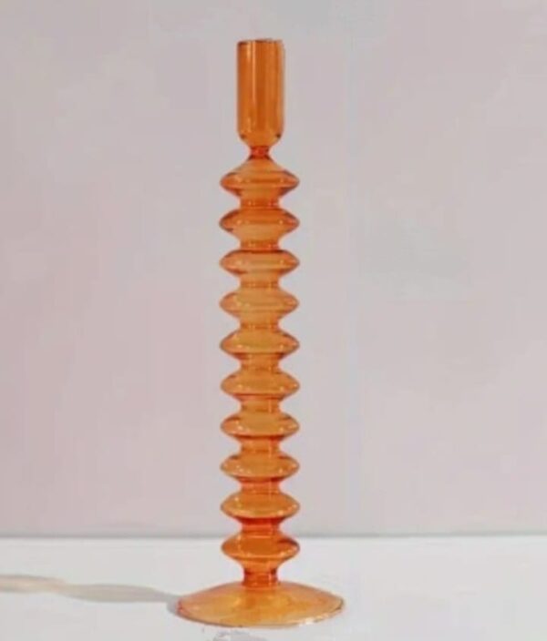 Candelabro de vidrio naranja