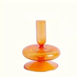 Candelabro de vidrio minimalista naranja