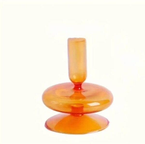 Candelabro de vidrio minimalista naranja