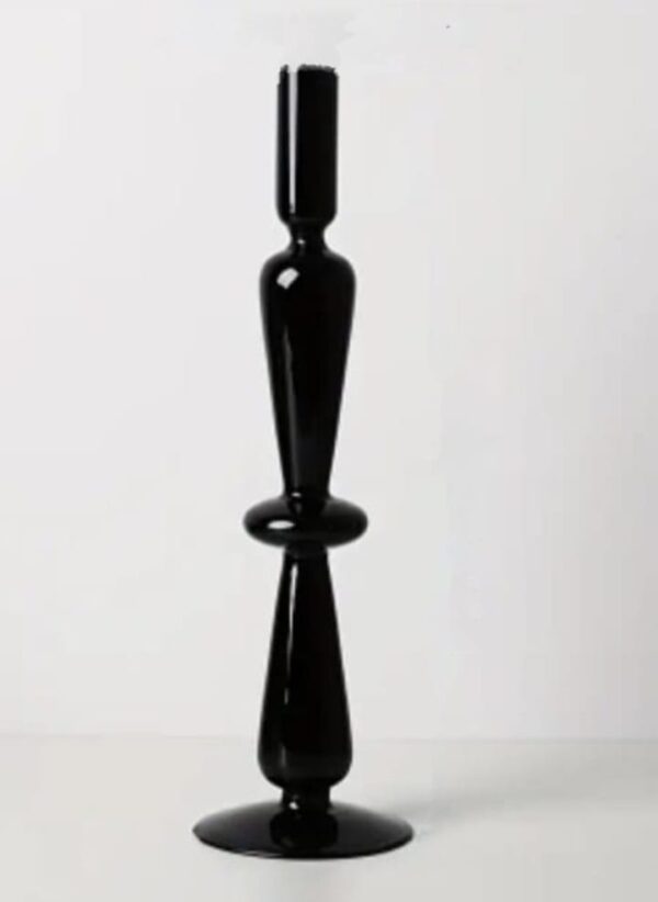 Candelabro de vidrio negro