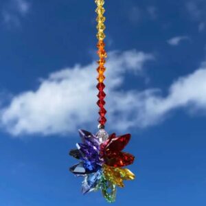 Atrapa sol esfera con cristales de colores